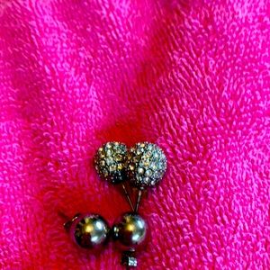 Two sets of ball earrings